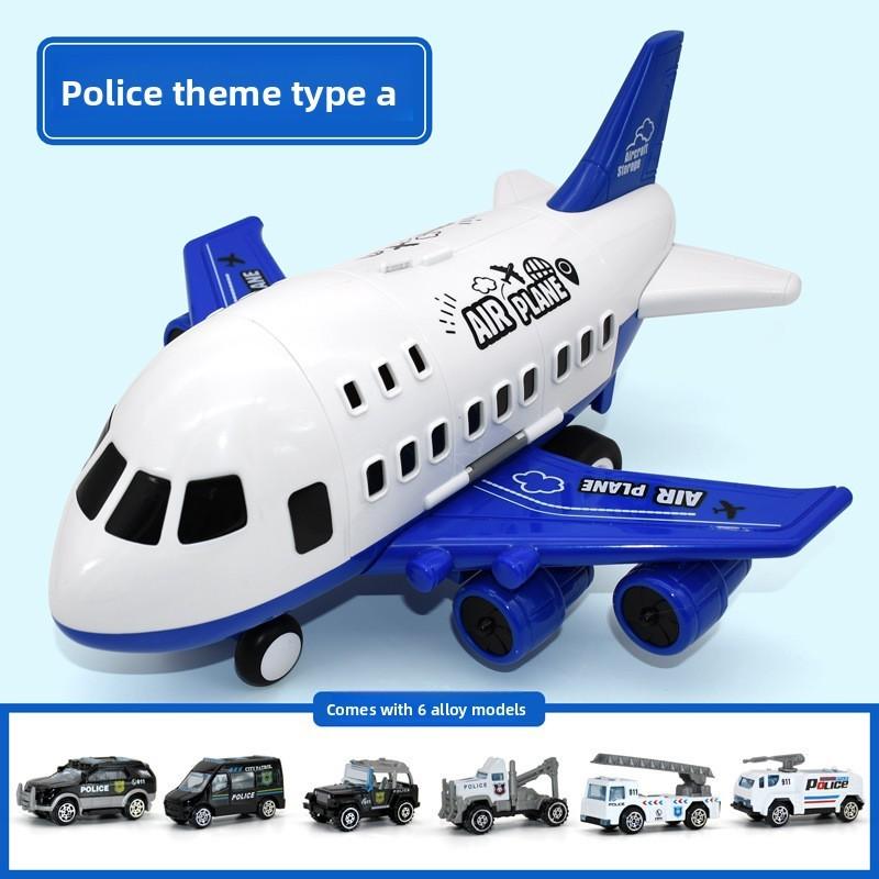 Model Airplane Toy Set With Inertia Mechanism And Storage For Boys And Kids