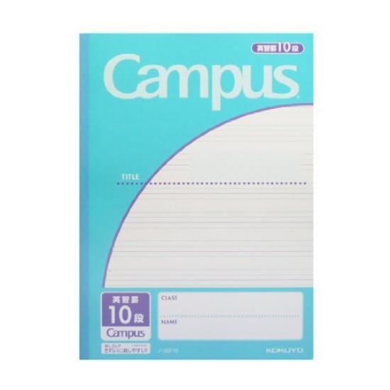 KOKUYO Campus English Writing 10 Lines Set of 3 NO-30F10N Notebook, Junior, Ruled, (4mm Ruled),