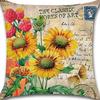 Retro Plant Floral Print Linen Pillow Case Home Living Room Sofa Car Cushion Pillow