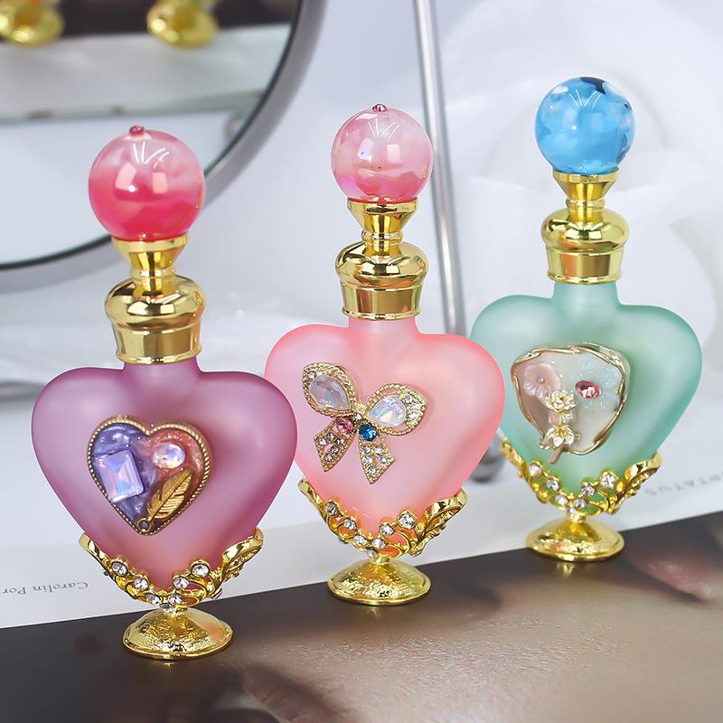5 ml Herz Metall Leer Nachfüllbar Parfümöl Attar Flasche Glasbehälter Geschenk Heimdeko Hochzeitsgeschenke