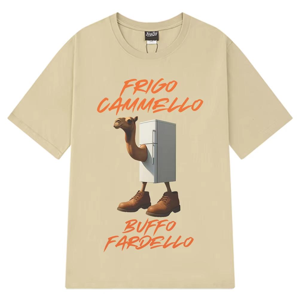 

Refrigerator Camel Funny Virus Brain Burden Harajuku Mimi Tshirt 2026Summer Loose Oversized Tshirt Men Women Cotton Tshirt M
