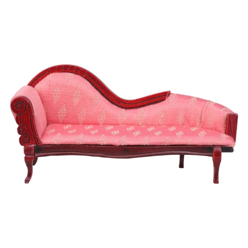 

Bedroom Lounger Bed Miniature Furniture Model Accessories Role Play Furnishings Floral Sheet Doll House