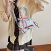 Lace Ribbon Bow Ribbons Bowling Bag French Style Women Handbags Fashion Boston Shoulder Bag  School
