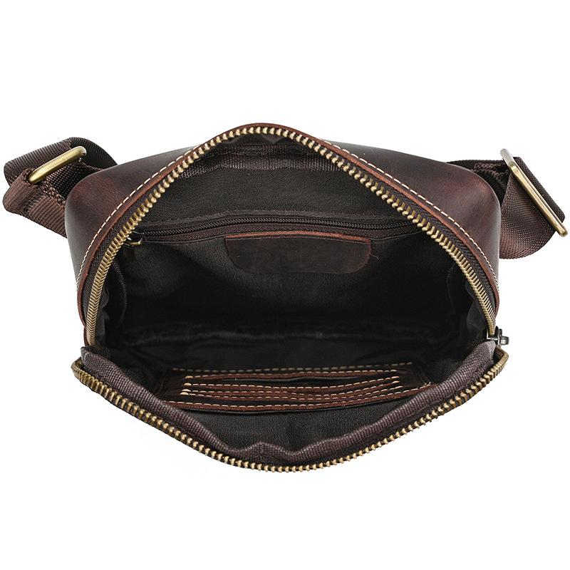 Retro Style Mini Shoulder Bag Genuine Leather Crossbody Bags Real Cowide Small Sling Bags Cowkin Men Male Bags For Phone Purse