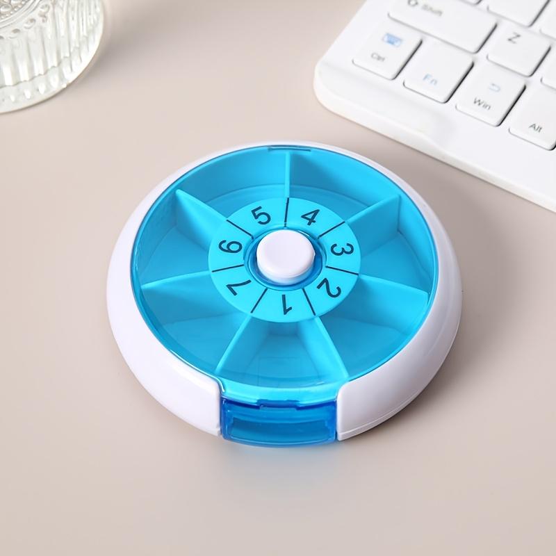 1PC Round Large-capacity Portable Rotating Medicine Box, Mini Seven-day Sorting Small Medicine Box, Portable Pill Storage Box