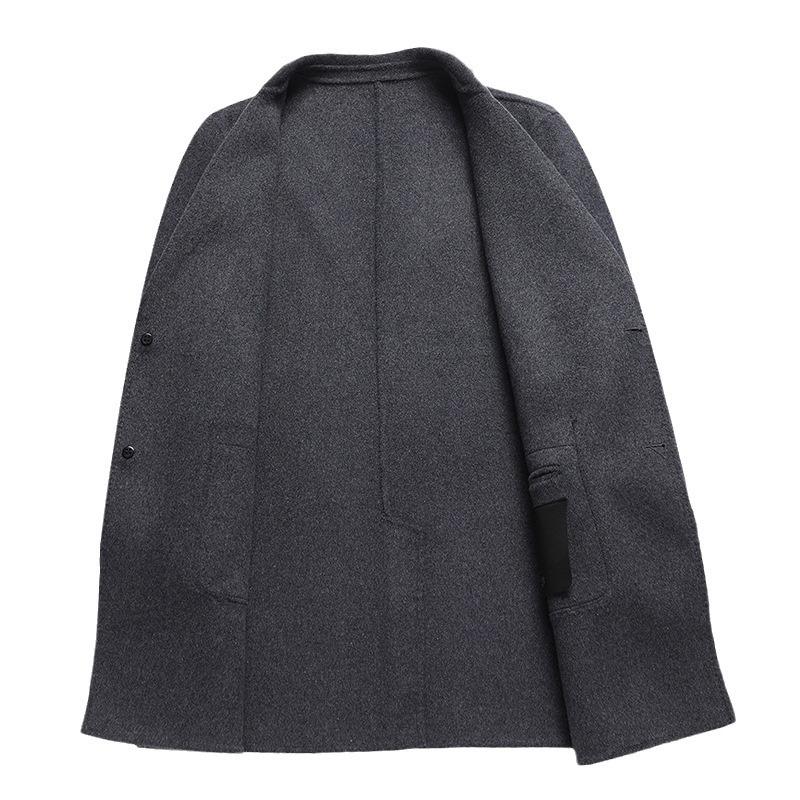 Cashmere Coat Men's Medium and Long Thickened Business Woolen Wool Slim Jacket