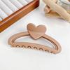 Milk Tea Color Large Hair Claw - Korean Style Fashionable Hollow Out Shark Clip for Women's Updos
