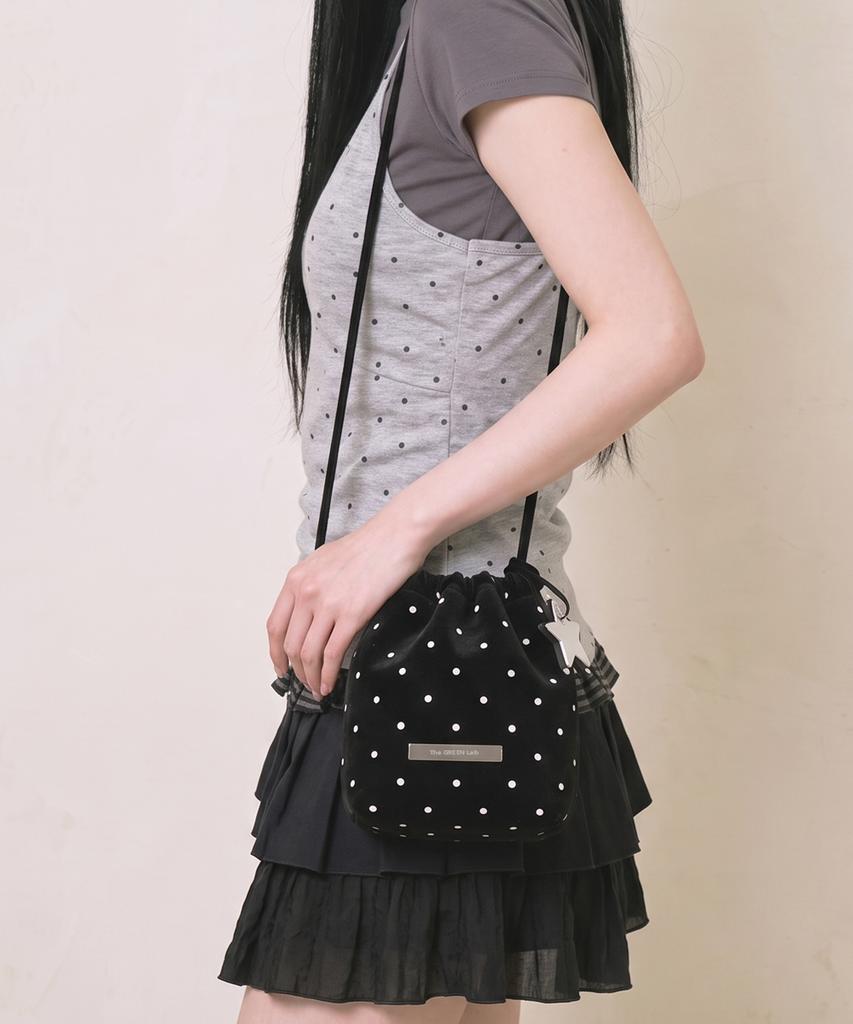 The Green Lab Polka Dot Star Charm Mini Crossbody Bag [Ivory]