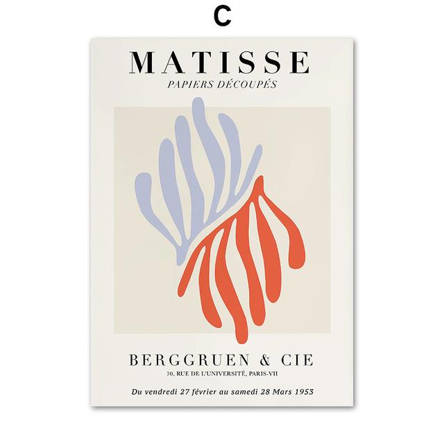 Poster e Stampe Astratte di Foglie Vintage Matisse Paesaggio Nordico Arte da Parete Pittura su Tela Immagine da Parete per Decorazione Soggiorno