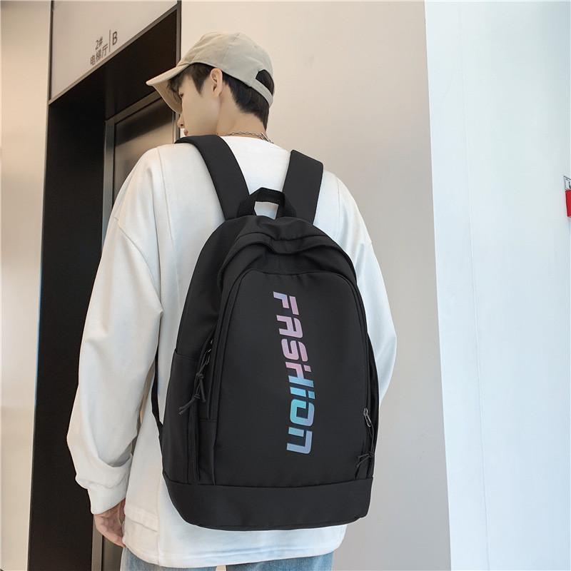 Simple Color Solid Letter Pattern Student Backpack For School And Use Daily