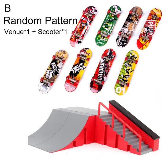 Kids Professional Mini Finger Board Skateboard Skate Park Training Prop Toys Set