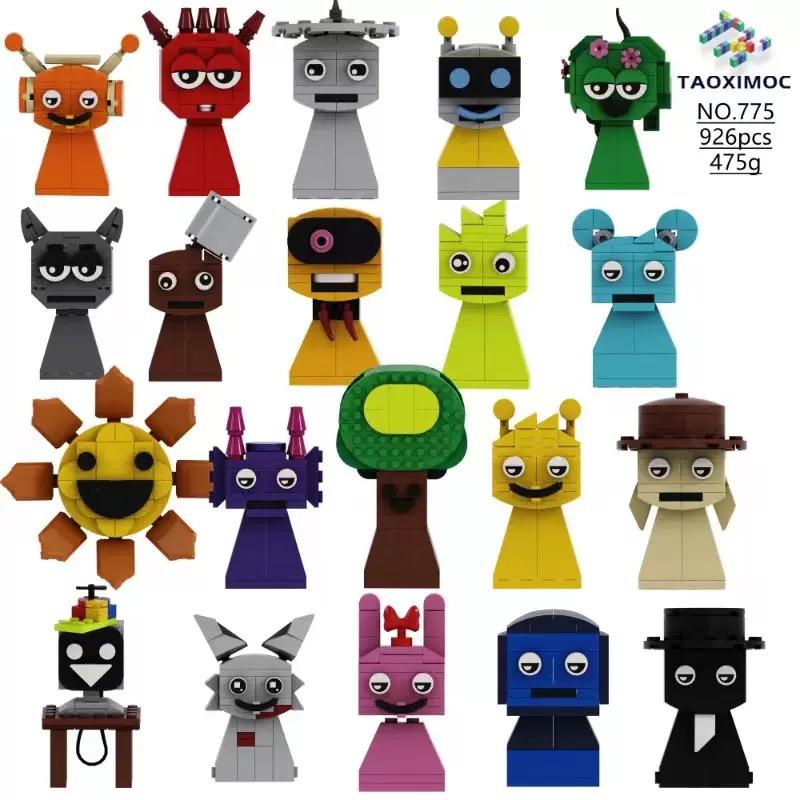 Set di Costruzione Giocattoli Sprunki 20 in 1 Compatibile con 926 Pezzi Figure d'Azione Sprunki Ruoli Mattoncini da Costruzione per Fan Bambini Adulti