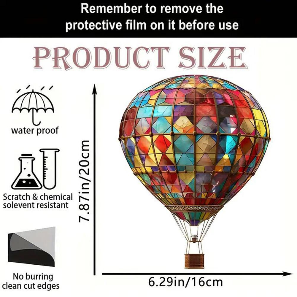 Hot Air Balloon Sun Catcher Acrylic Hanging Pendant Lantern Pendant for Outdoor Garden Terrace Yard Balcony Patio