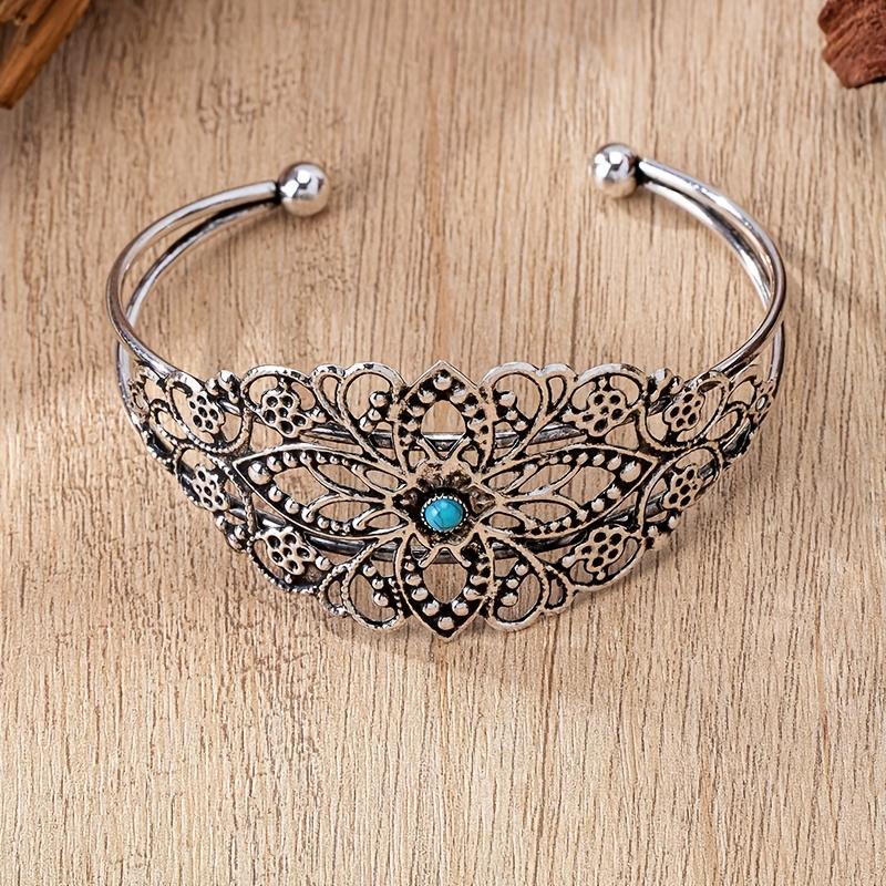 New Fashion Geometric Bracelet for Women, Unique Vintage Style Open Bangle