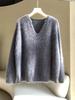 Women's Autumn & Winter Goose Yellow Mohair Sweater - Soft, High-Grade Mink Fleece, Cozy Lazy Style