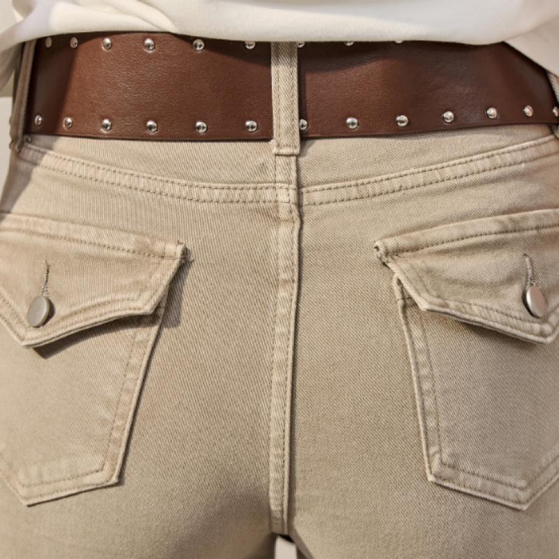 Maxza Washed Flap Pocket Bootcut Denim Pants  Belt Set  Zf05ql003na