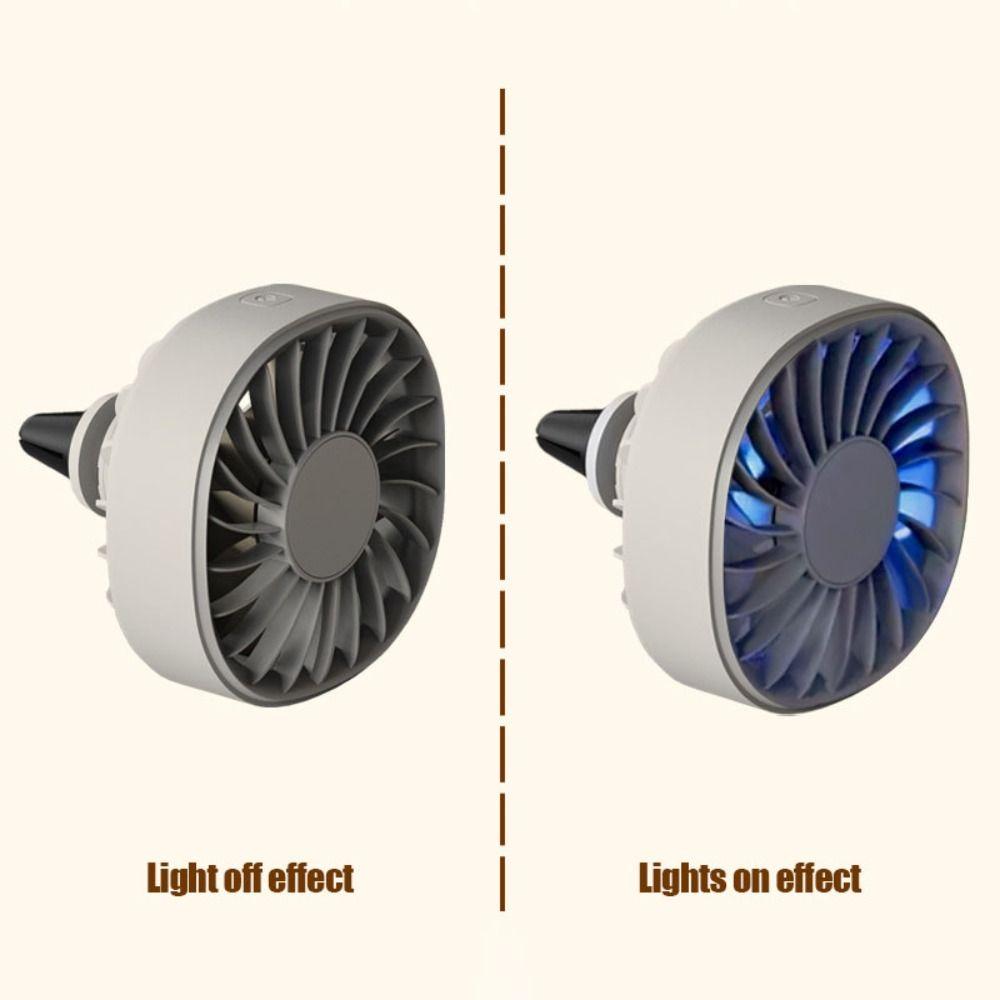 USB Plug Car Fan Colorful Ambient Light Air Outlet Electric Fan Durable Turbo Fan SUV