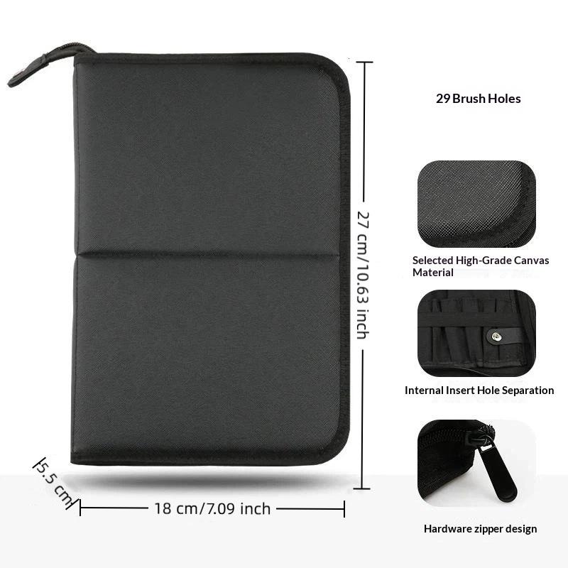 29/14 Holes Foldable Makeup Brush Bag Women Large Capacity Pouch Tools Organizer Travel Powder Cosmetic Toiletry Case Holder