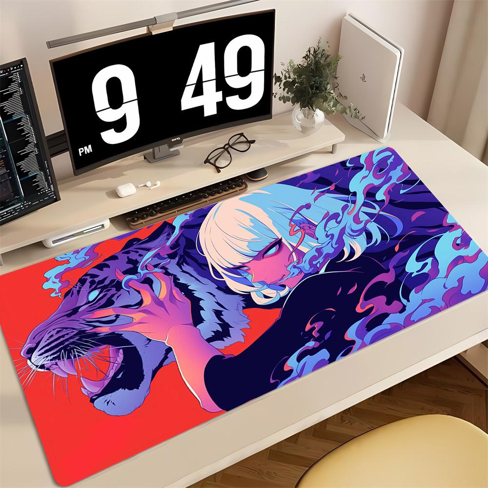 Deskmat Gamer Girl Carpet Mouse Pad X Playmat Red Girl Computer Mat Anime Antislip Rubber Mousepads Desk Accesories Mats