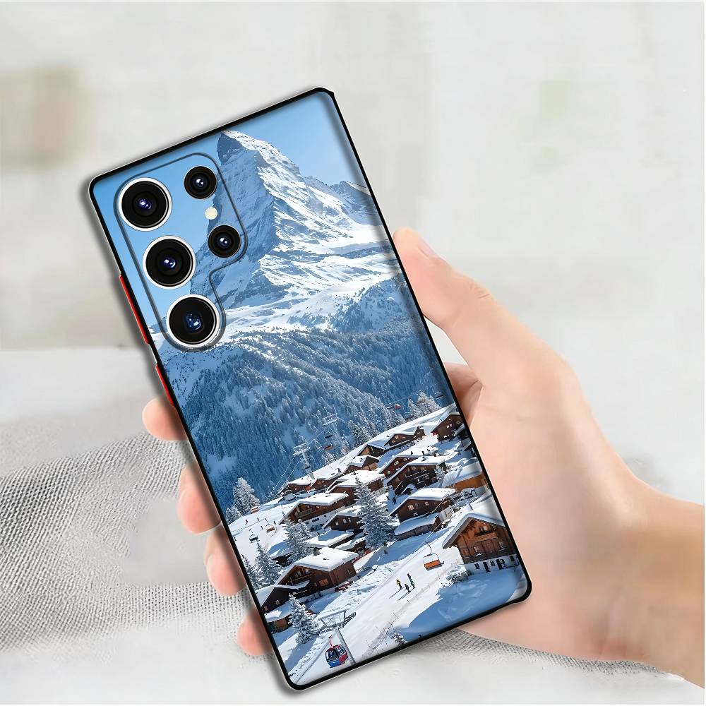 Schöne isländische Landschaft Handyhülle für Samsung S24,25,23,22,21,20 Plus Ultra 5G Lite Stoßfeste Hülle