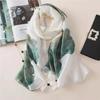 Women's High-Quality Satin Silk Scarf with Printed Design – Versatile for Beach Towel, Sun Protection, or Shawl.
