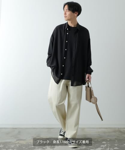 Improves Men's Ponte Dolman Long Sleeve T-Shirt, 50419, Black/Off White