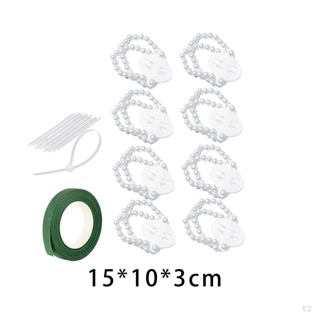 8 stk Elastiske Perle Håndleddskorsasjebånd Armbånd Strikk Bryllupsarmbånd Tilbehør