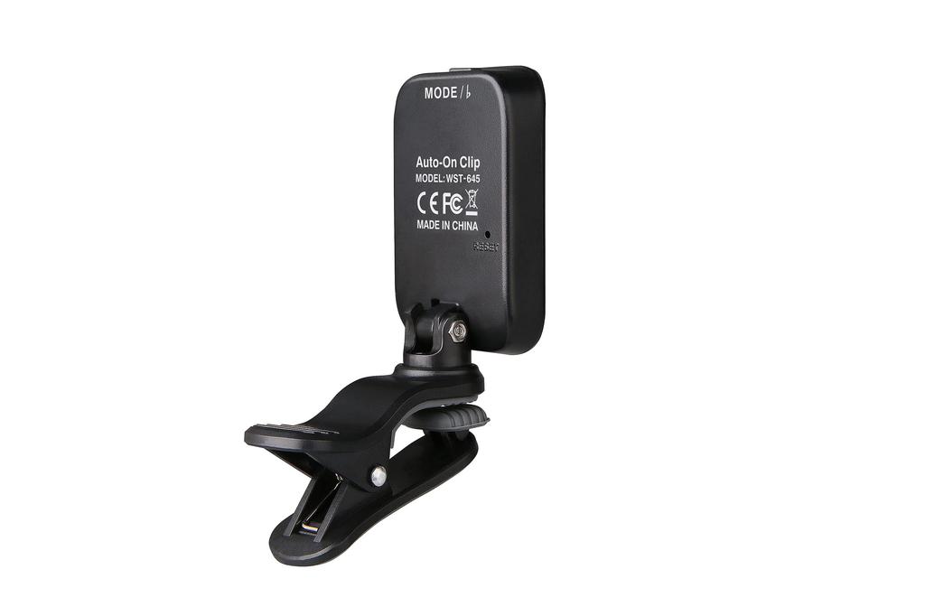 Cherub WST-645 Rechargeable Clip-on Tuner, Rechargeable USB Type-C Charging, Easy-to-Read Display, Multiple Tuning Modes (Ukulele and Bass), Compact