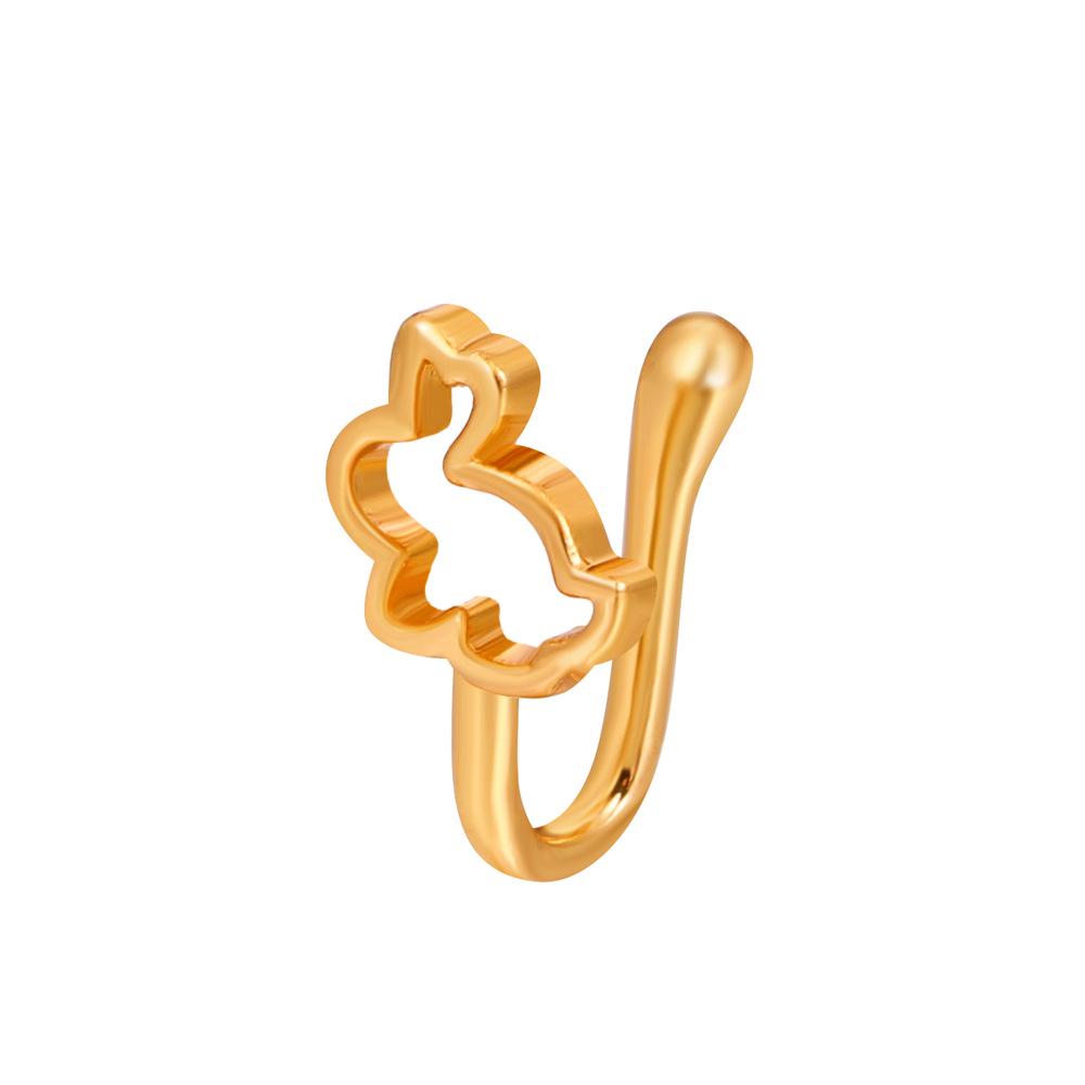 Retro Copper U-Shape Adjustable Zircon Nose Clip Jewelry