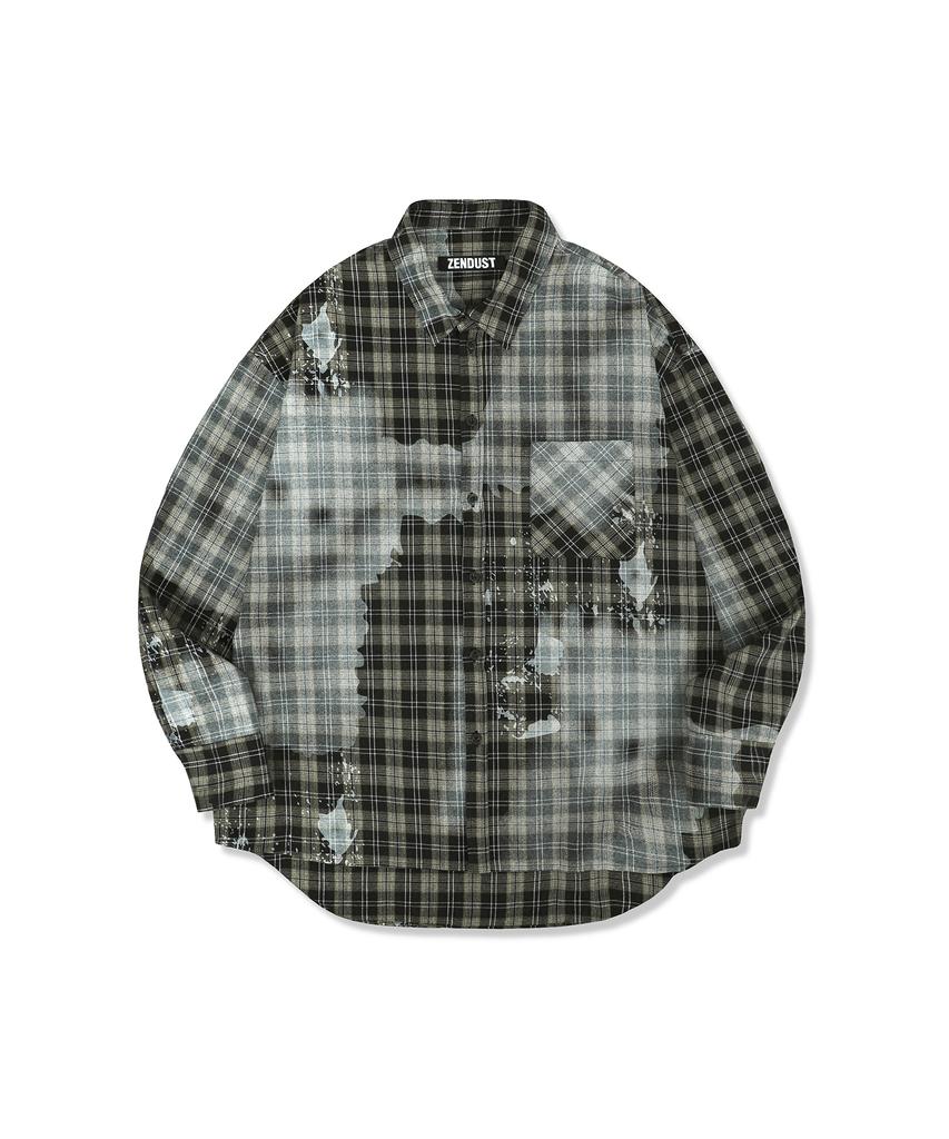 ZENDUST Rou Painting Overfit Check Shirt Brown