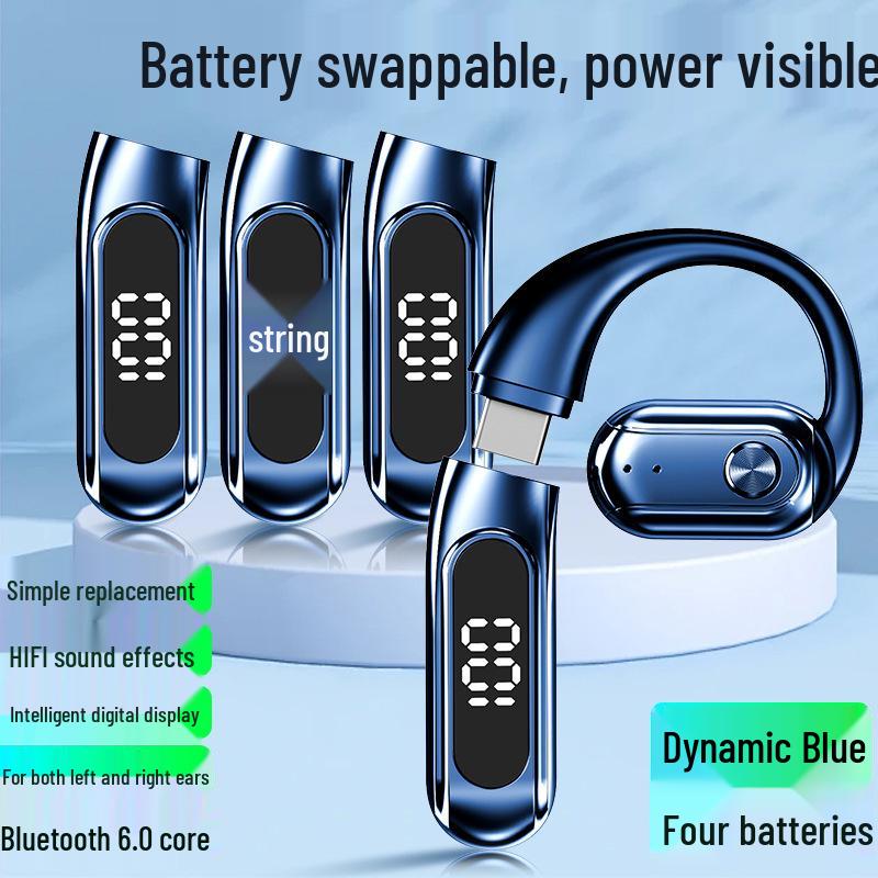 2025 New Model Wireless Bluetooth Earphones with Instant Battery Swap & Ultra-Long Life - In-Ear Sports Bone Conduction Headphones