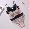 French Embroidered Sexy Lace Bunny Ears Underwear Set Breathable Large Breasts Small Gathered Bra for Women