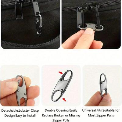 2/4 Piezas Clip Mosquetón Doble Capa Forma de S Clip Cremallera Usado para Pesca al Aire Libre Escalada en Roca Acampada Gadgets y Accesorios