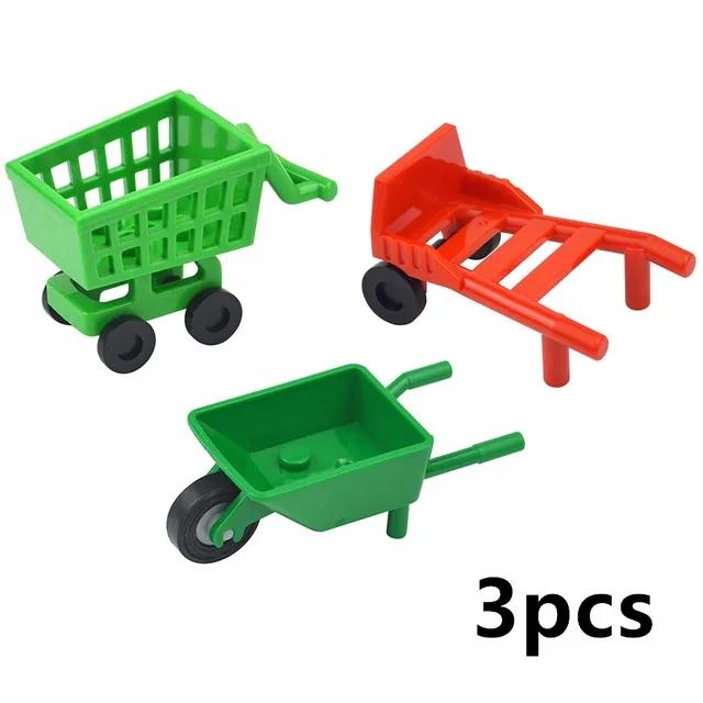 Stadt Lebensmittel Bausteine Küchenzubehör Hamburger Pizza Pommes Kuchen Schokolade Kekse MOC Steine Spielzeugkorb Teile LEDUO