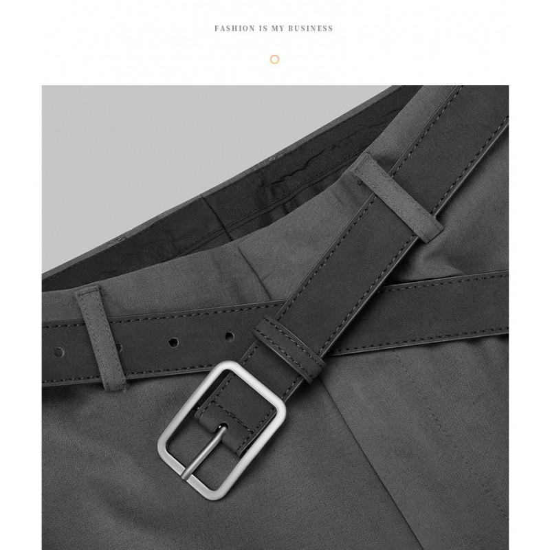 Minimalist Square Buckle Faux Leather Belt Women Men Trendy Casual Waistband Vintage Student Style