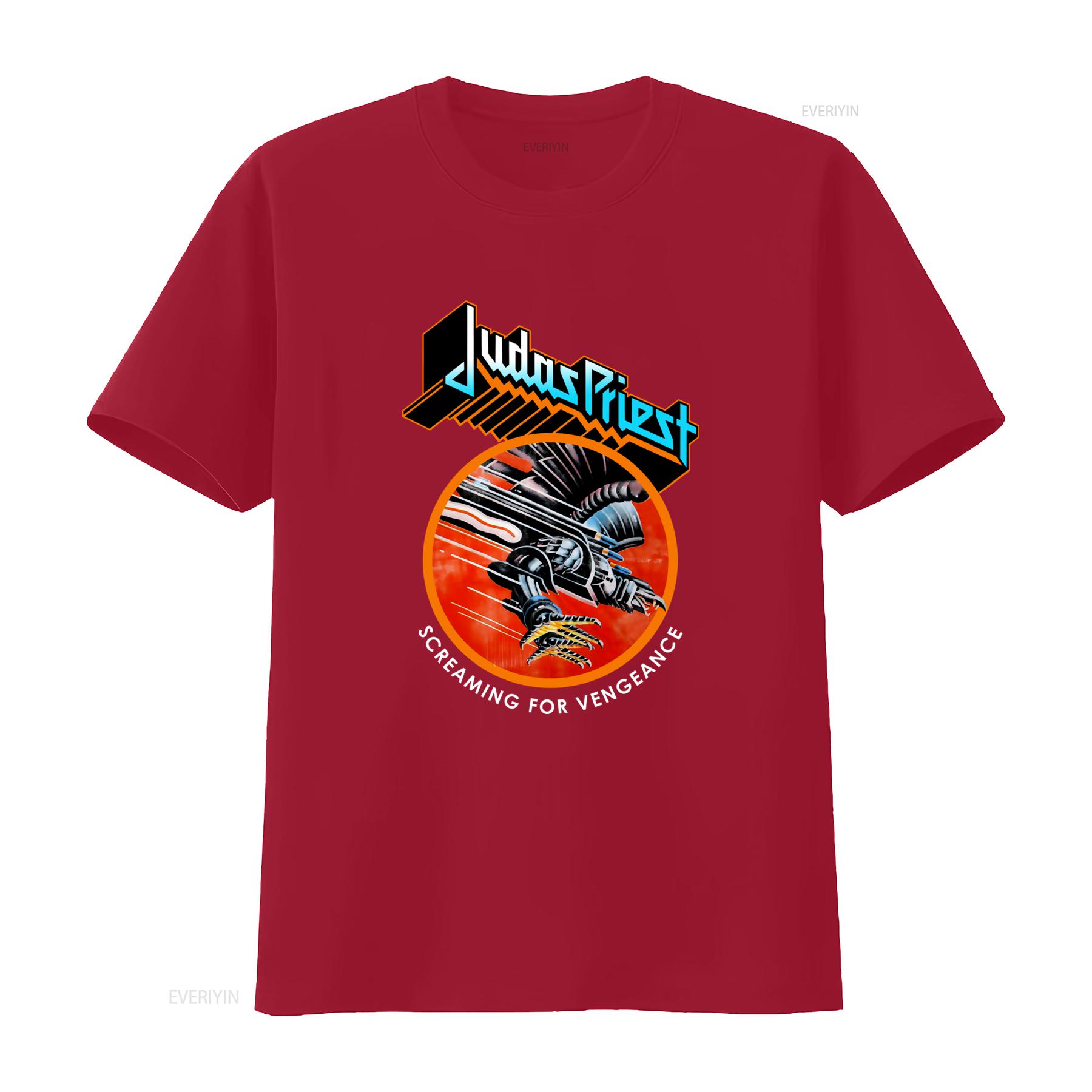 

Judas Priest Screaming For Vengeance T Shirt Rock Band Sizes S 5Xl vintage Washed Casual Stylish Versatile graphic fashion S