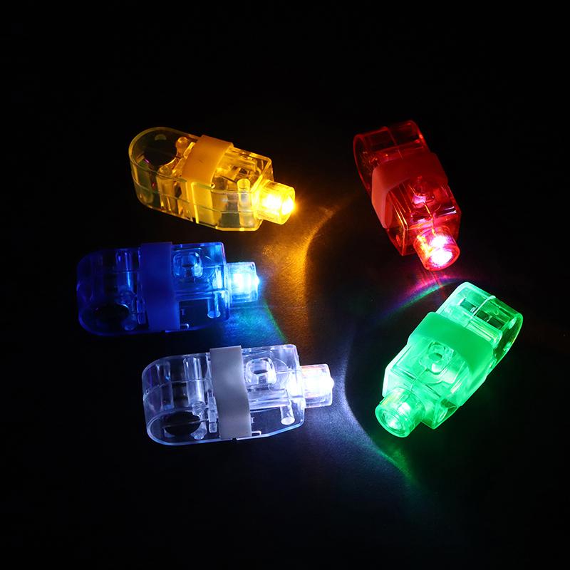 10Pcs Color Luminous Led Finger Lights Glow In The Dark Finger Flashlights Toys For Kids Birthday Rave Party Supplies