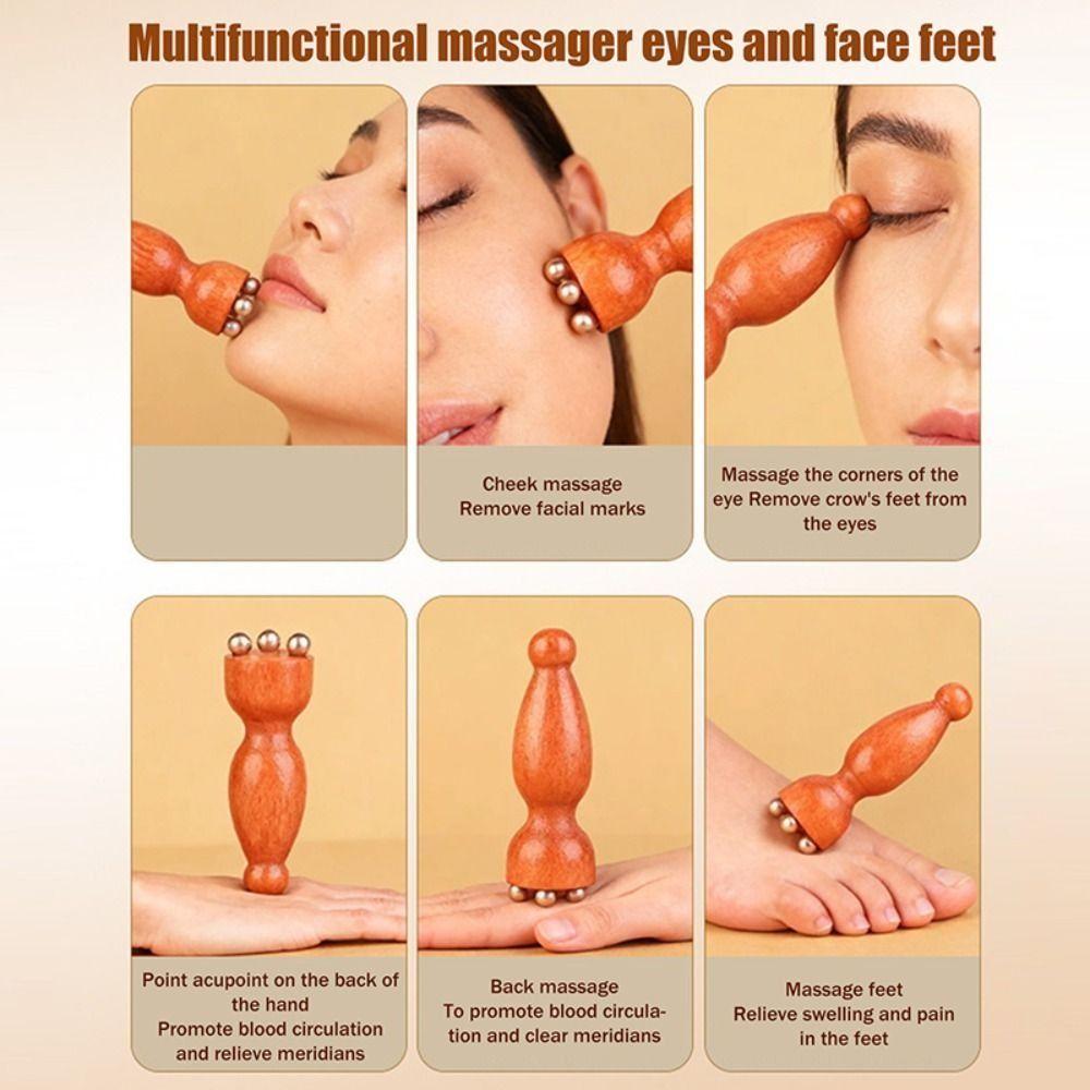 Lotus Pod Eye Massager Roller 5 Teeth Eye Scraping Tendon Stick  for Relieve Facial Fatigue