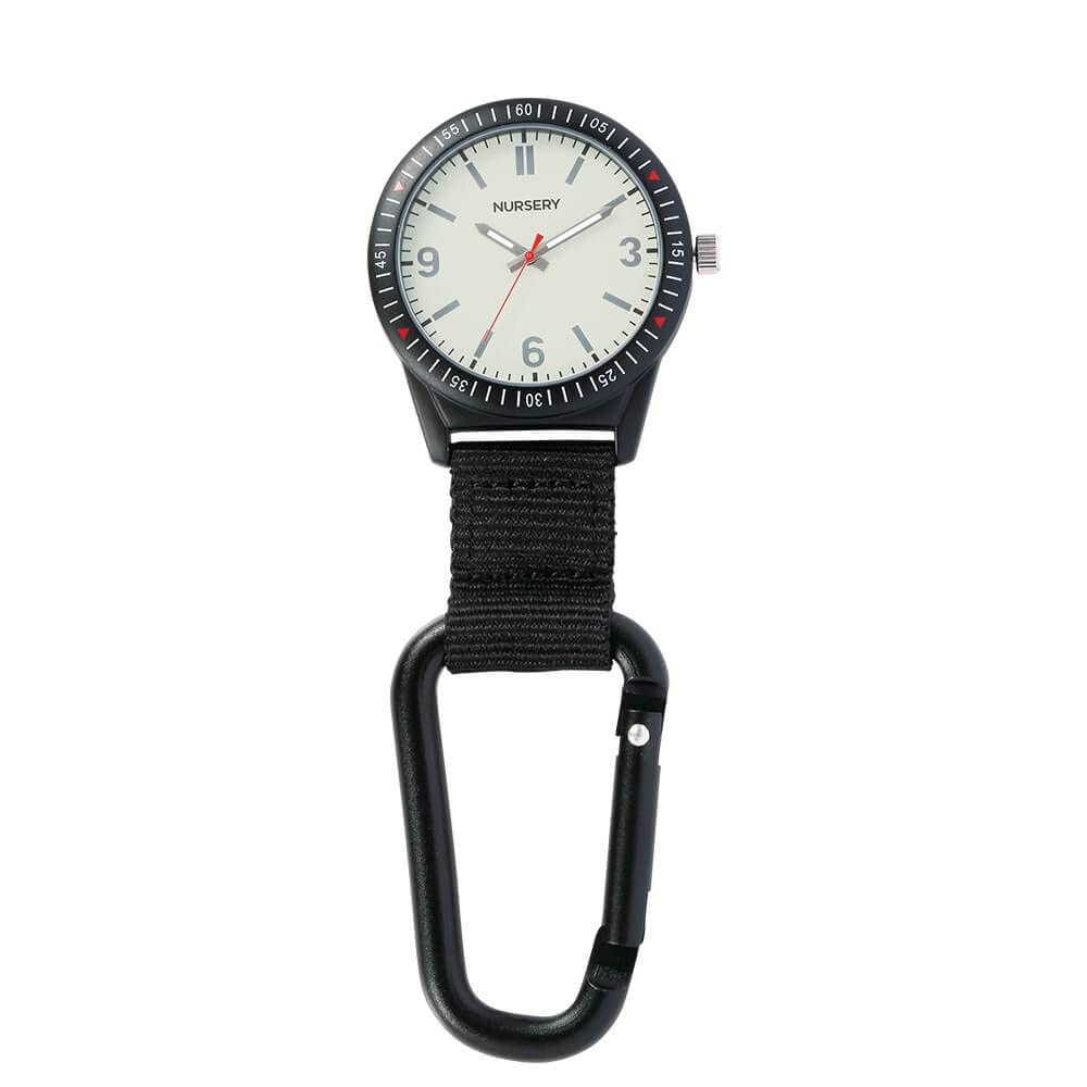Женские часы-карабин для медсестер, Один размер, Черный и серый, 1327268A, Товары для медсестер