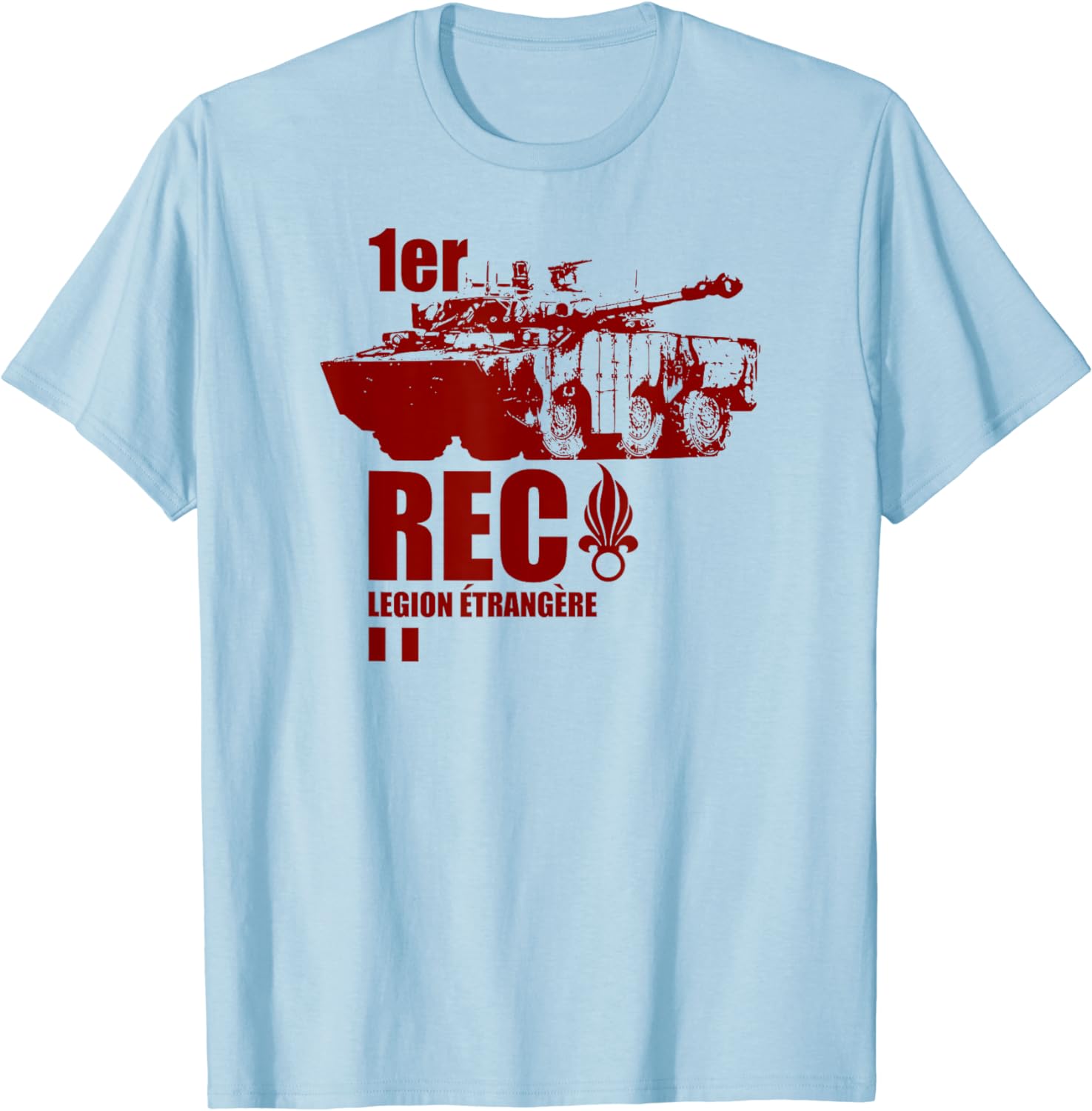 

1er REC Légion Étrangère Men T-Shirt Short Sleeve Casual 100% Cotton T Shirts 4XL