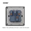 EIOMR EU/UK Standard Lichtschalter 16A 250V 2-fach 1-Wege / 2-Wege Wippschalter Großes Panel Luxus Wandtaster Unterputzschalter