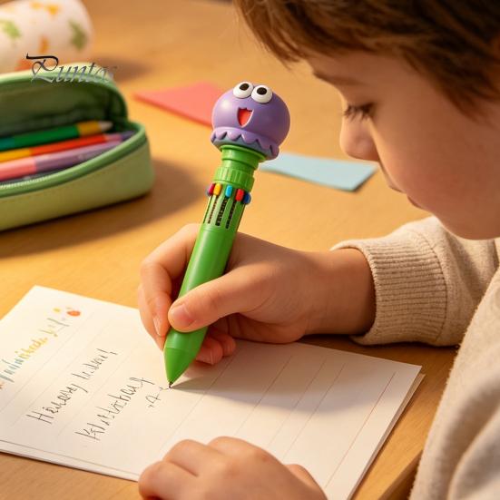 Gift Pens for Girls And Boys 10 in 1 Cartoon Ballpoint Pen, Multicolor Press Retractable Pens, Back to School Supplies Kids Smooth Writing Stationery