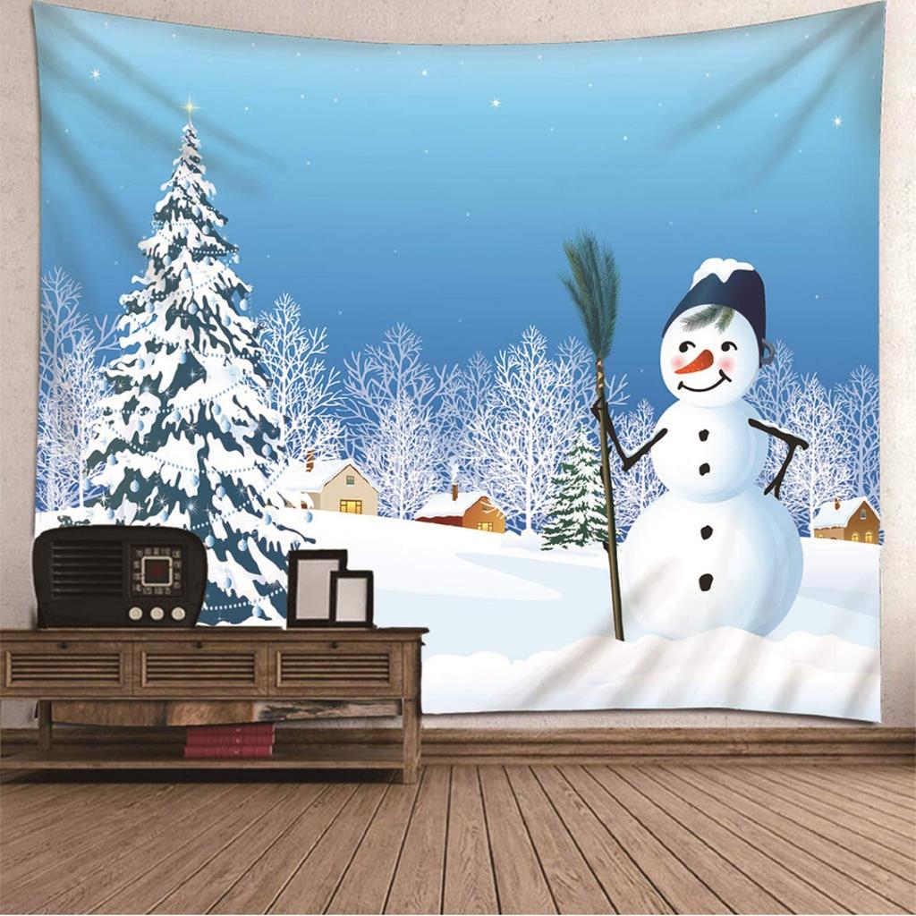 Funny Christmas Snowman Tapestry New Year Party Background Tapestry Bedroom Dormitory Wall Hanging