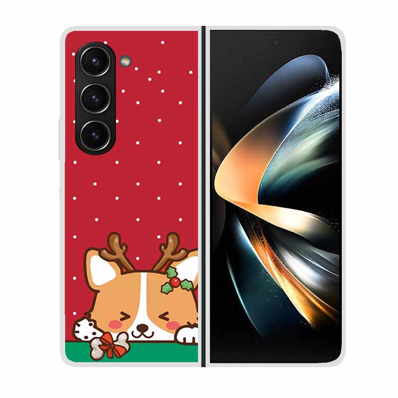 Christmas Cover For Samsung Galaxy Z Fold 5 5G Cases ZFold3 4 2 Clear Plastic Hard Back Cases For Samsung Z Fold 3 Phone Covers