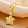 Brushed Star Zircon Pendant Necklace: Elegant Summer Clavicle Chain for Women