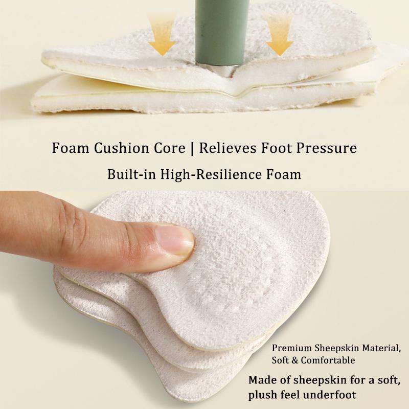4pcs Sandals Anti-slip Forefoot Pads Stickers Thickened Suede Forefoot Half Inserts High Heel Pain Relief Toe Cushion Foot Care
