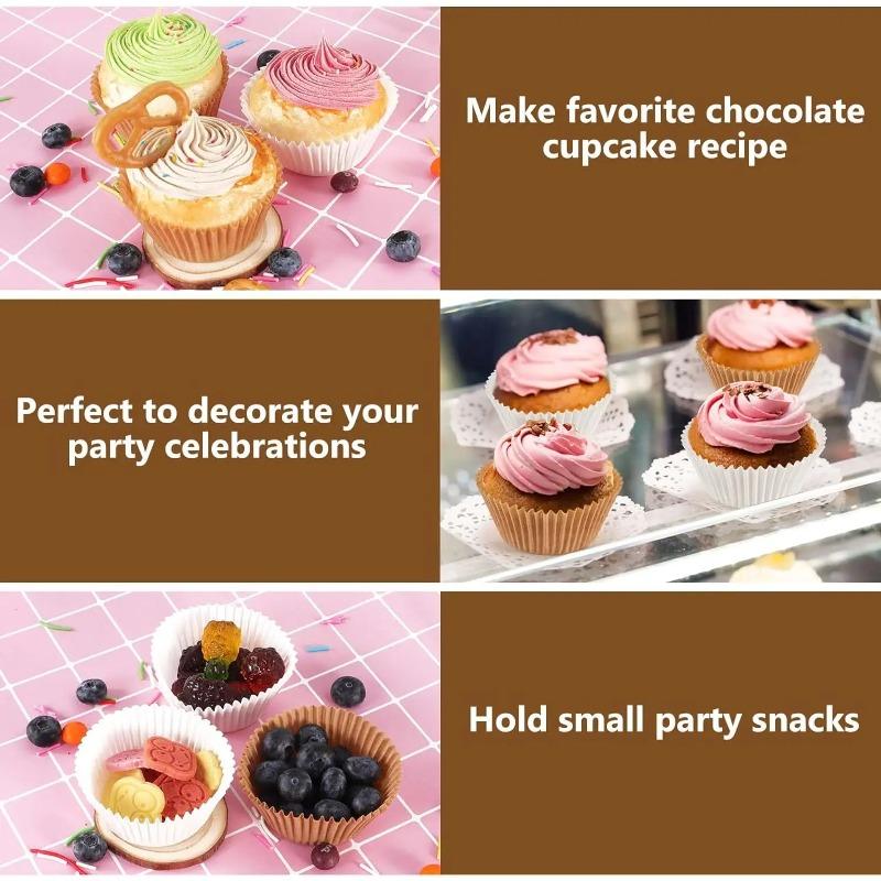 100-300Pcs Cupcake Liners Standard 2In Paper Baking Cups Muffin Liners Cupcake Wrappers Creaseproof Muffin Cups for Weddings