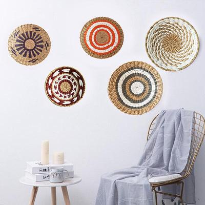 Bohemian Handmade Straw Woven Wall Decoration for Children's Room - Creative Decorative Pendant Plate