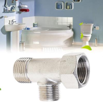 Praktischer T-förmiger Wasserverteiler-Adapter Messingkonstruktion Praktisch für Duschkopf Bidets Camper Sanitär