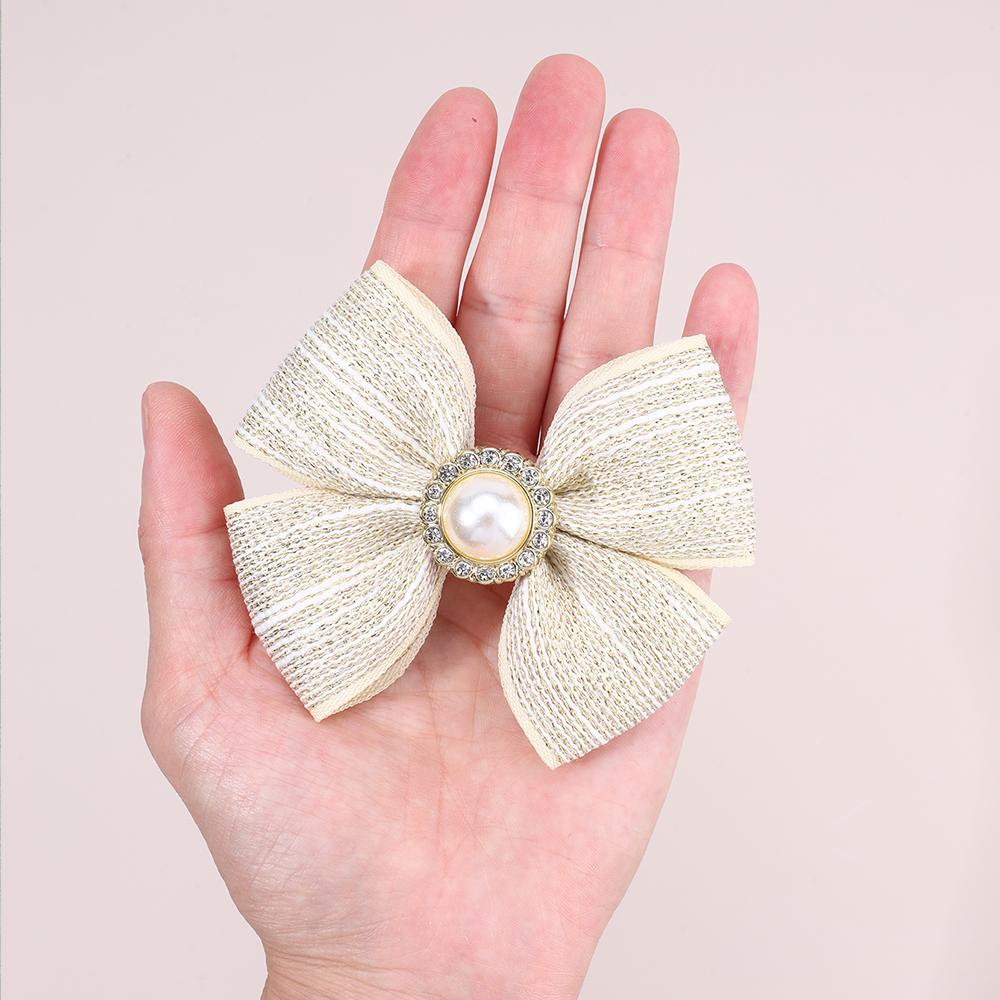 2Pcs Crystal Bow Hair Clips Elegant Sparkling Stripe Hairpins Girls Women Children Korean Style Headwear Headdress Accessories